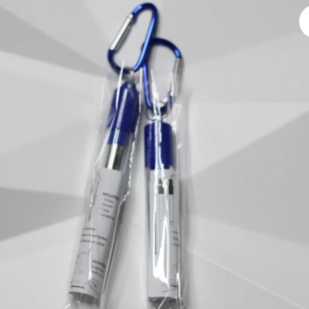 BRAND NEW Set Of Four Stainless Steel Collapsible Reusable Straws